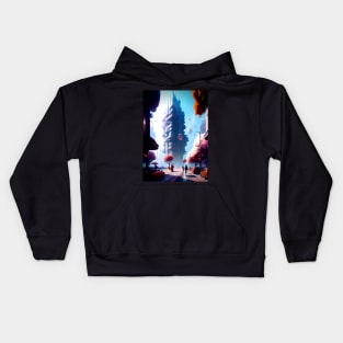 The Fantasy Futuristic City. Kids Hoodie